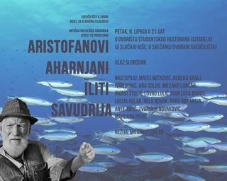 Poziv na predstavu "Aristofanovi Aharnjani iliti Savudrija"